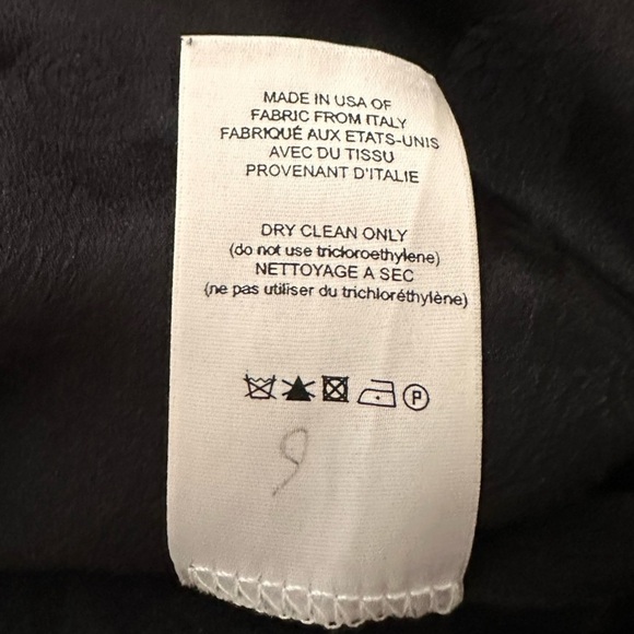 The Row Silk Blouse Black Long Sleeve Jacquard White Mock Neck Collar Size 6 - Picture 15 of 15